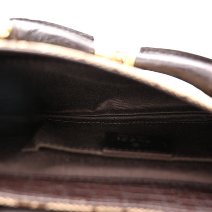 Gucci Monogram Horsebit Clutch Dark Brown 5 of 11