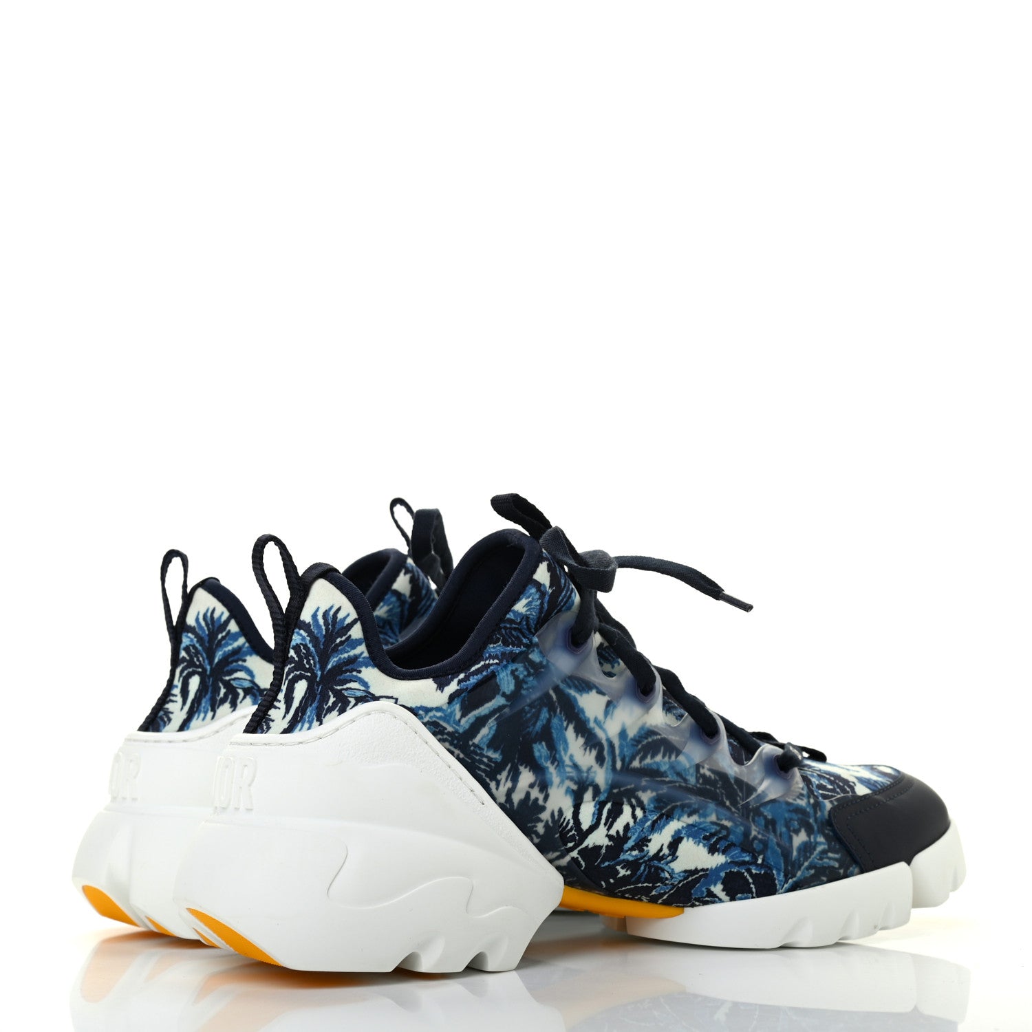 Christian Dior Neoprene Rubber Dior Palms Print Womens D-Connect Sneakers 40 Indigo Blue 3 of 6