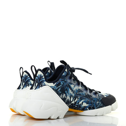 Christian Dior Neoprene Rubber Dior Palms Print Womens D-Connect Sneakers 40 Indigo Blue 3 of 6
