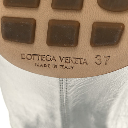 Bottega Veneta Metallic Crushed Nappa Glitter Plexiglass Almond Pumps 37 Silver 6 of 7