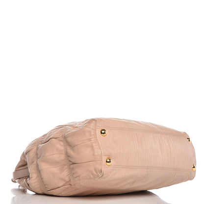 Prada Nappa Dressy Gaufre Framed Tote Cipria 4 of 24