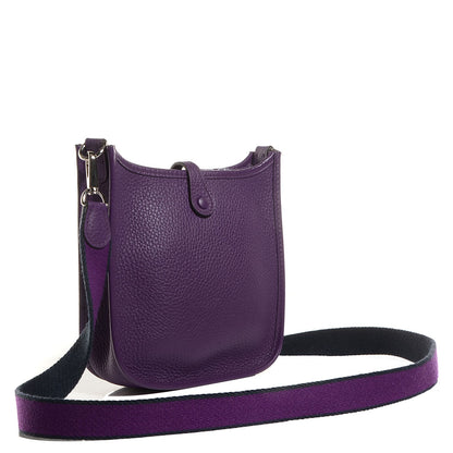 Hermes Taurillon Clemence Evelyne TPM Ultraviolet 3 of 16