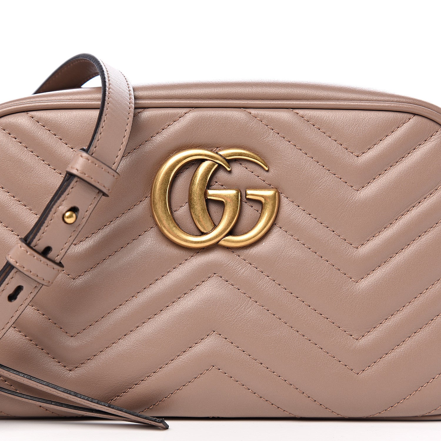 Gucci Calfskin Matelasse Small GG Marmont Chain Shoulder Bag Porcelain Rose 9 of 9