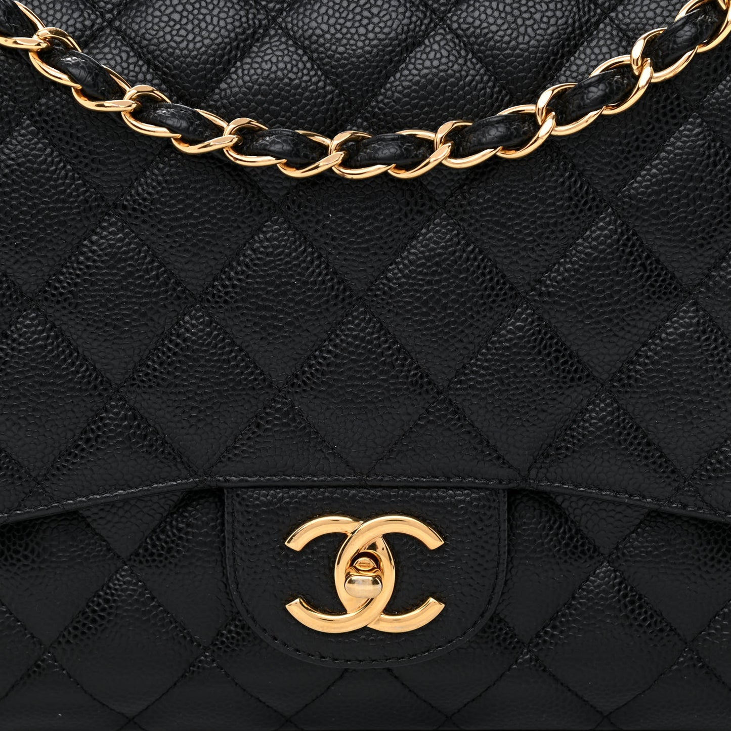 Caviar Quilted Maxi Double Flap Black