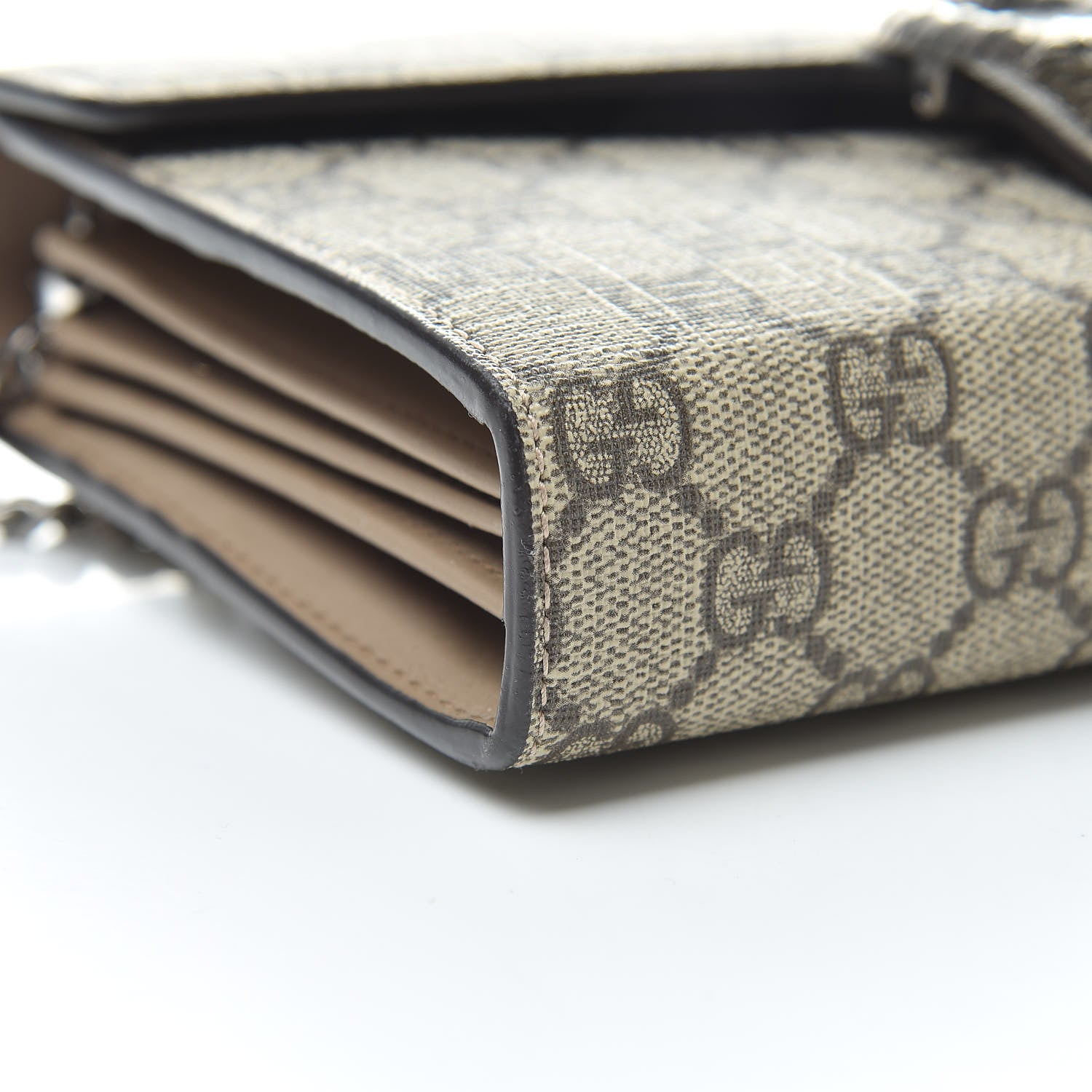 Gucci GG Supreme Monogram Mini Dionysus Chain Wallet Beige Taupe 9 of 10