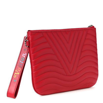 Louis Vuitton Calfskin New Wave Zipped Pochette Ecarlate 2 of 4