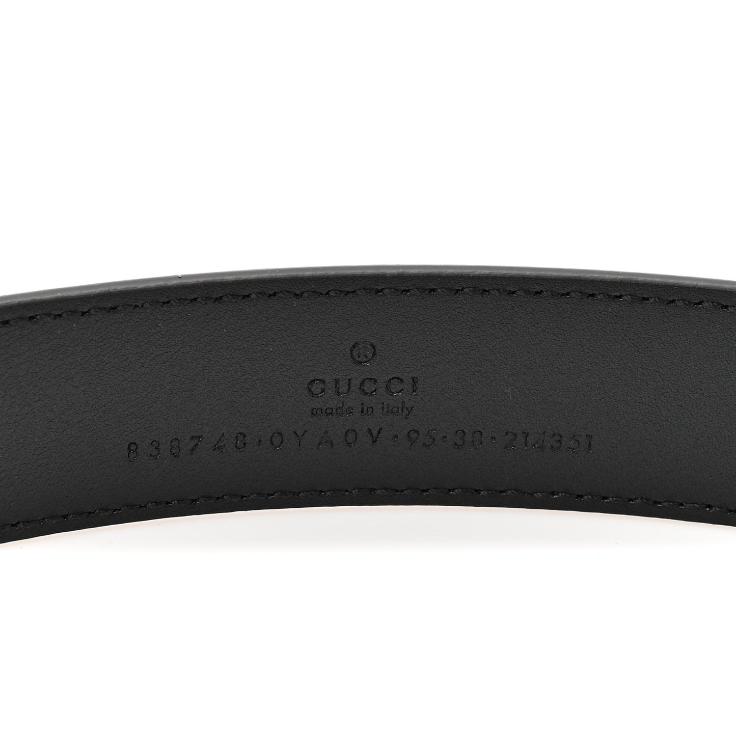 Plutone Calfskin Plaque Interlocking G 30mm Belt 95 38 Black