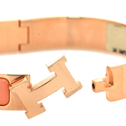 Hermes Enamel Narrow Clic Clac H Bracelet GM Rose Saumon 4 of 5
