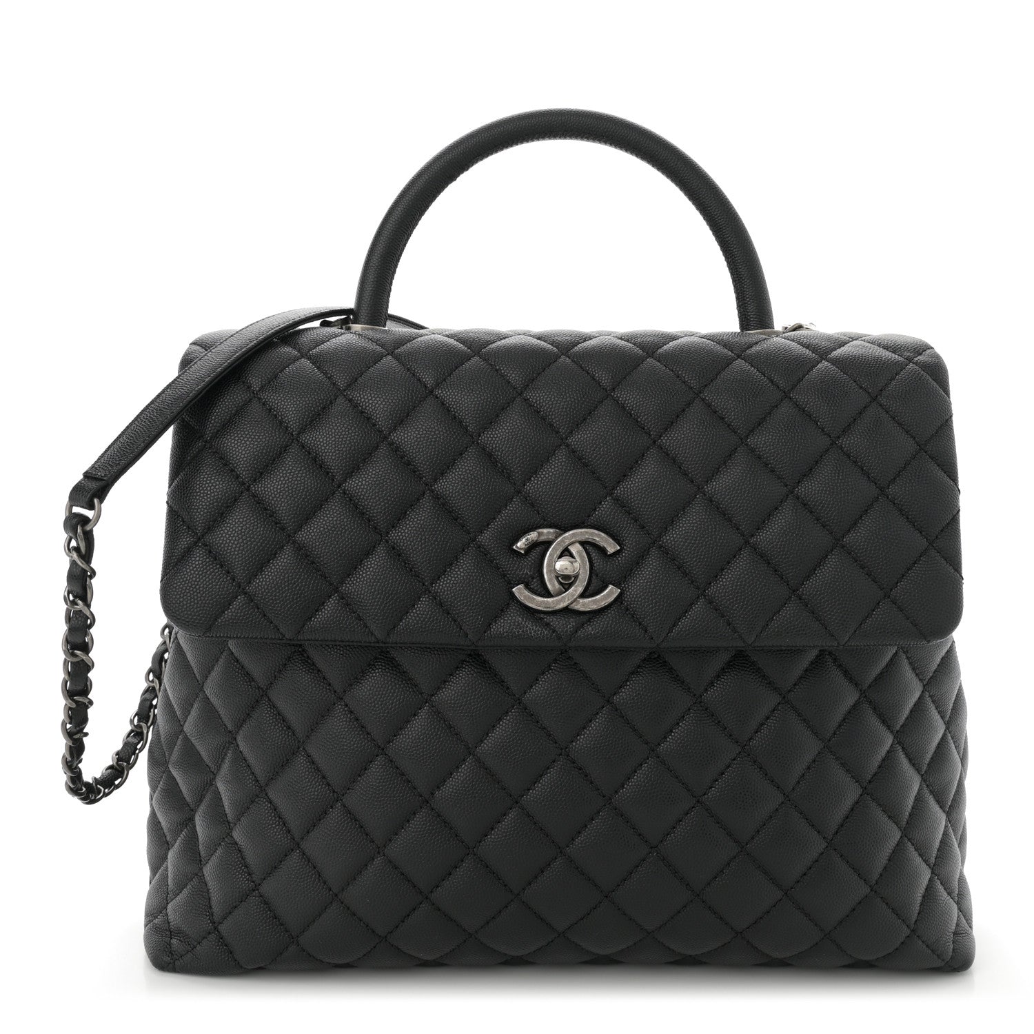 Chanel Caviar Quilted Large Coco Handle Flap  Black 1 of 12