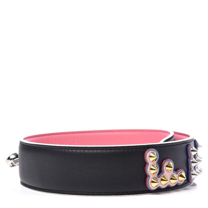 Fendi Vitello Dolce Fun Fair Metal Studded Strap You Black Multicolor 2 of 8