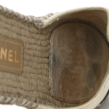 Chanel Denim CC Espadrille Mules 39 White Black 10 of 15