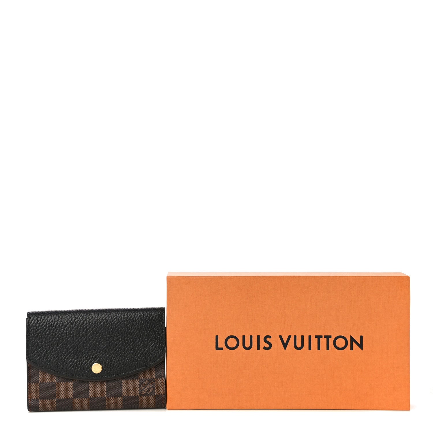Louis Vuitton Damier Ebene Normandy Compact Wallet Black 15 of 15