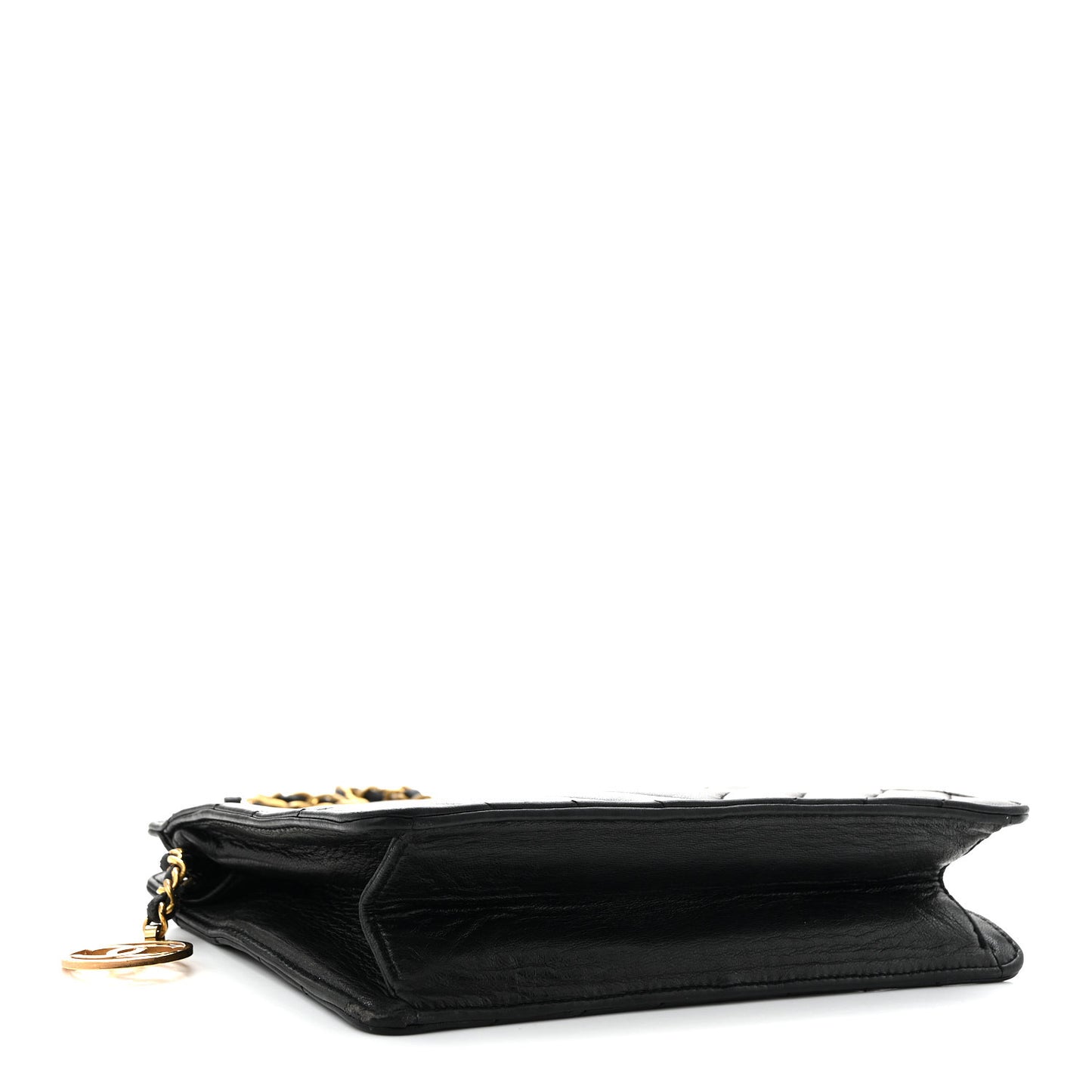 Lambskin Chevron Small Shoulder Bag Black