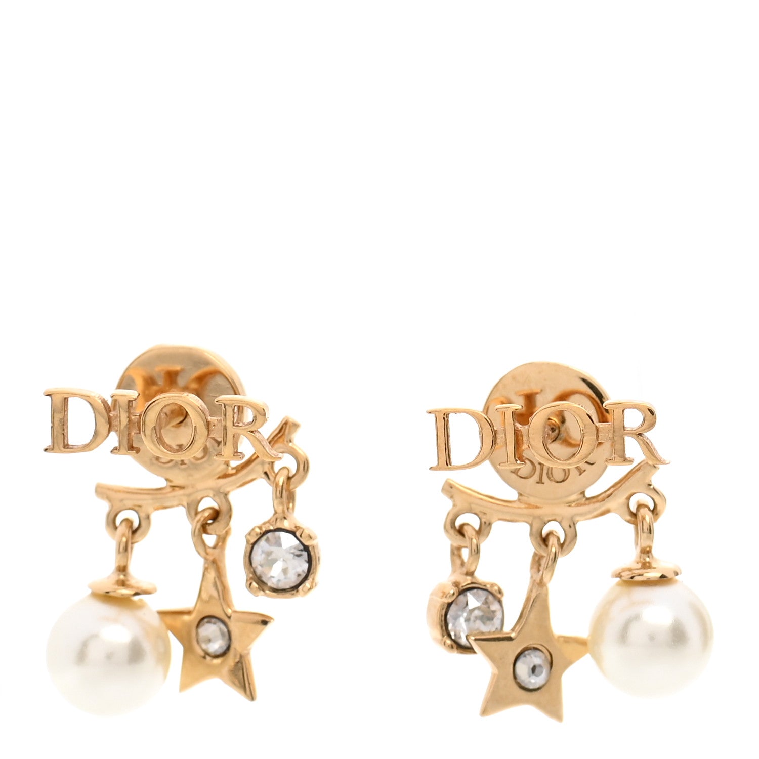 Christian Dior Pearl Crystal Dio(r)evolution Earrings Gold 2 of 13
