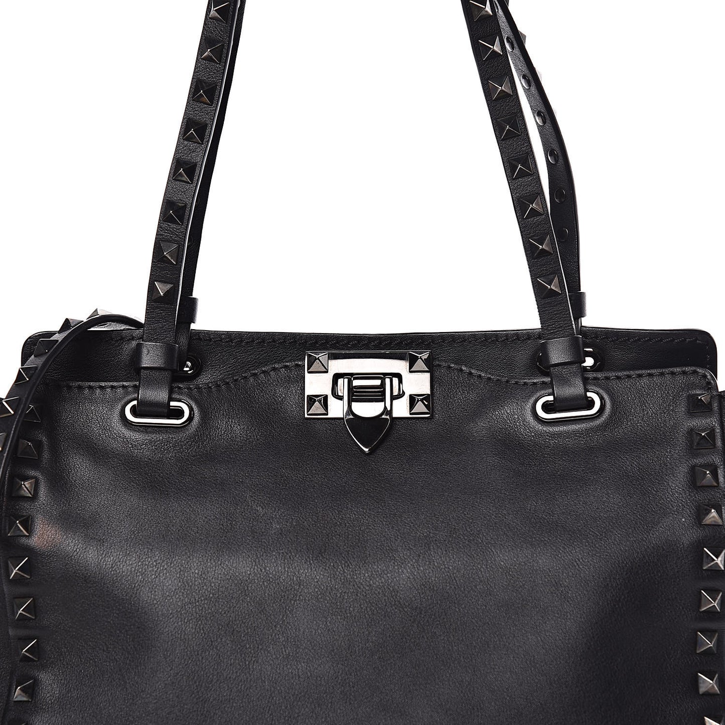 Vitello Small Rockstud Tote Black
