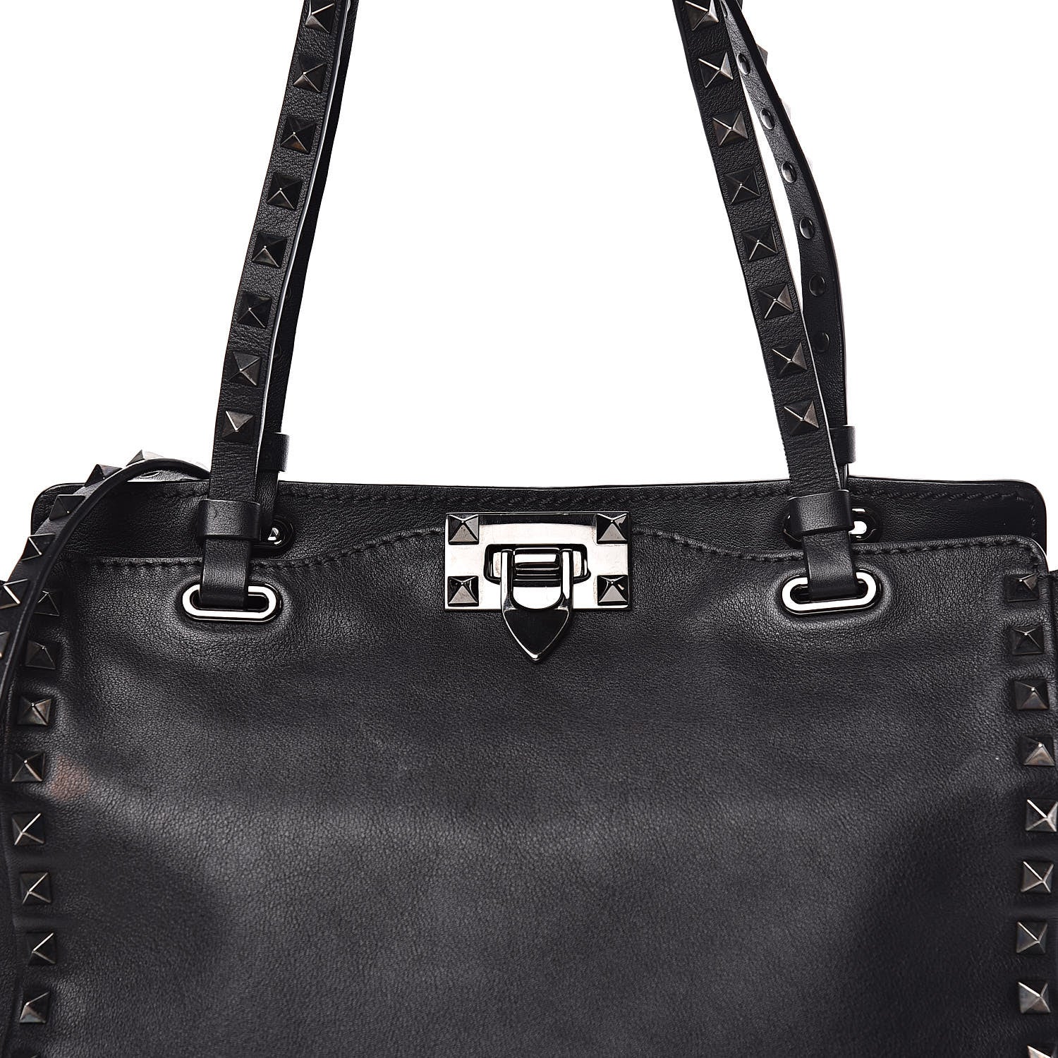 Valentino Garavani Vitello Small Rockstud Tote Black 13 of 13