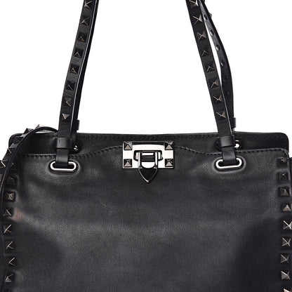 Valentino Garavani Vitello Small Rockstud Tote Black 13 of 13