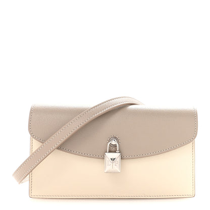 Loro Piana Grained Calfskin Extra Pochette Snowflakes Dove Antique Silver 1 of 9