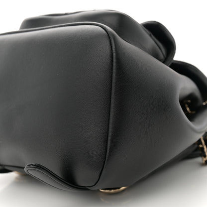 Chanel Lambskin Quilted Small Duma Drawstring Backpack Black 10 of 10