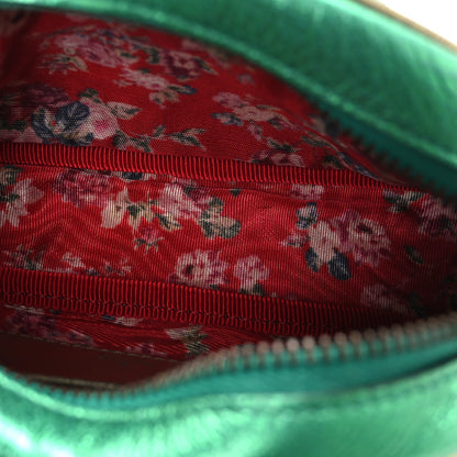 Gucci Laminated Nappa Trapuntata Mini Zumi Dome Shoulder Bag Rosso Jasmine Green Rame 5 of 10