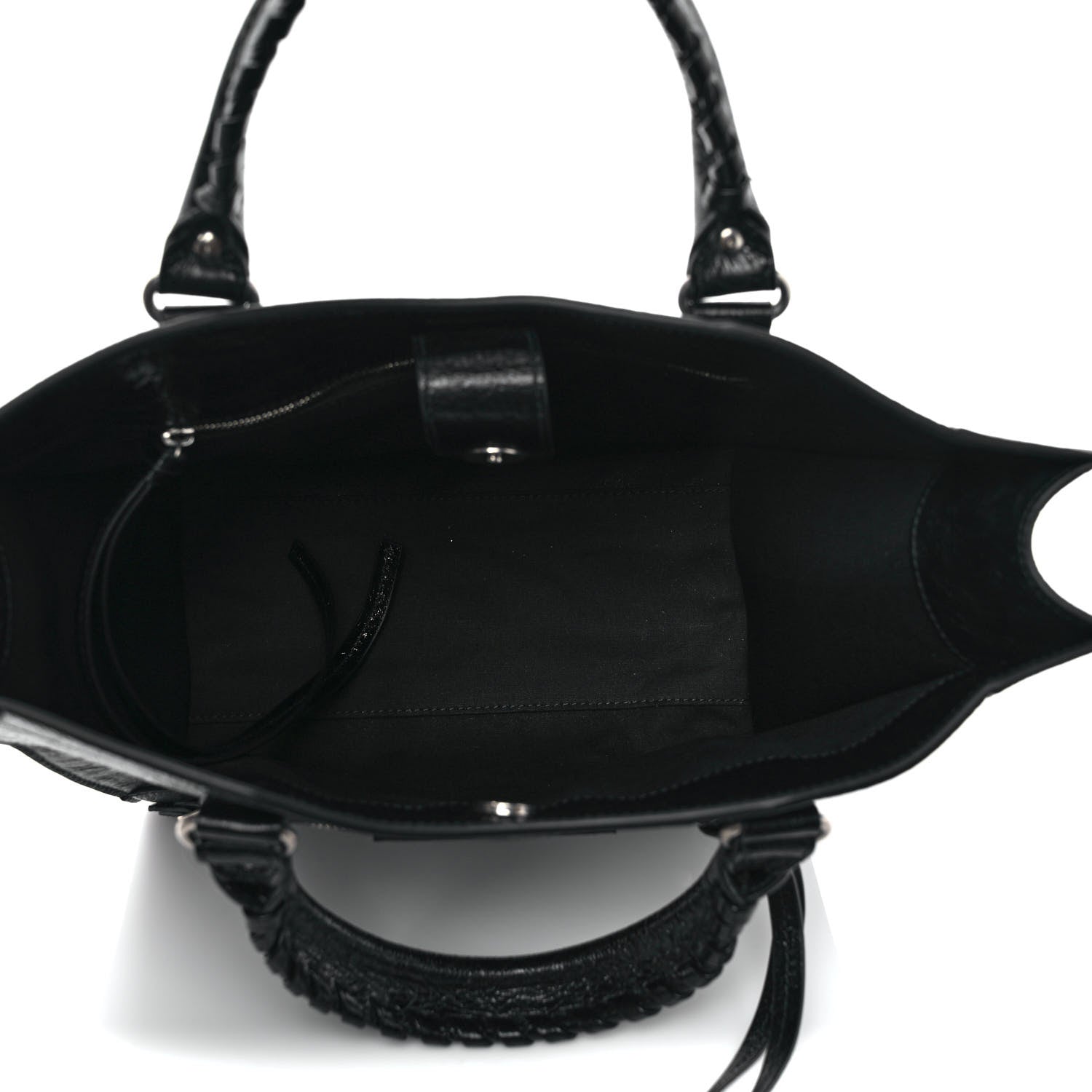 Balenciaga Agneau Arena Neo Classic Silver Hardware Medium Upside Down Tote Black 5 of 8