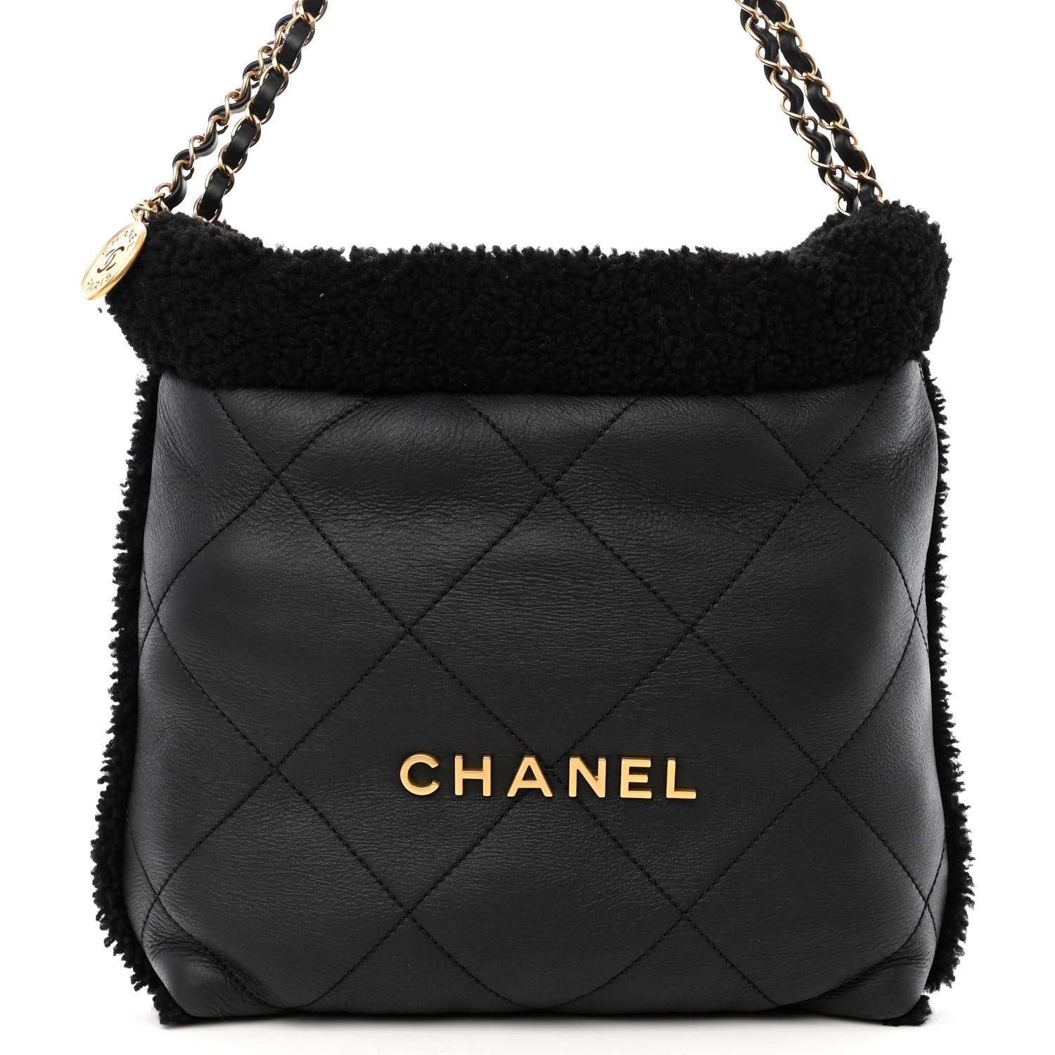 最終お値下げ！美品⭐︎CHANEL ブラック キルティング ボディバッグ Chanel Aged Lambskin Shearling Quilted Small Chanel 22 Black