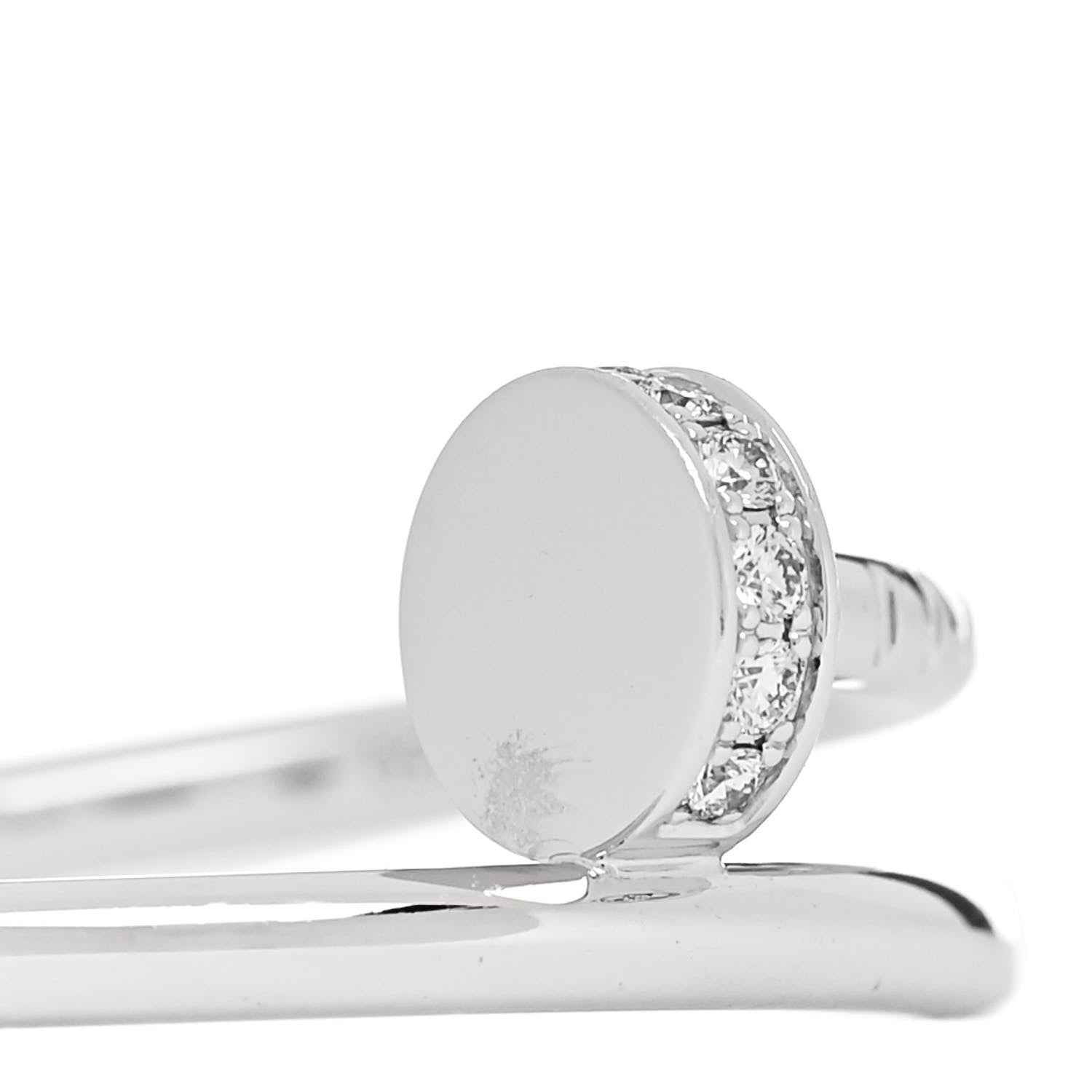 Cartier 18K White Gold Diamond Small Juste Un Clou Ring 51 5.75 4 of 6