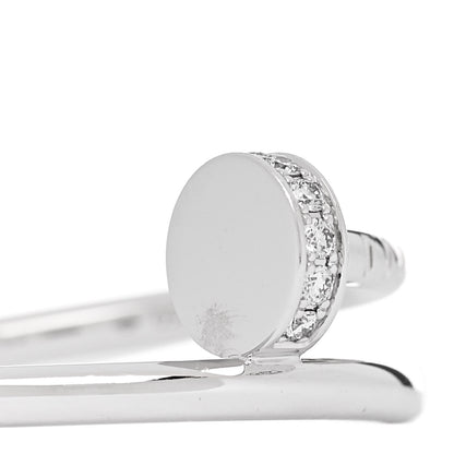 Cartier 18K White Gold Diamond Small Juste Un Clou Ring 51 5.75 4 of 6