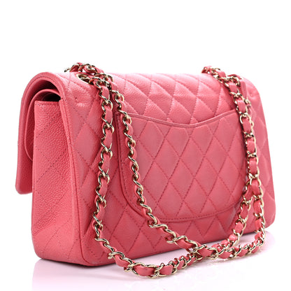 Chanel Metallic Caviar Quilted Medium Double Flap Pink 3 of 10