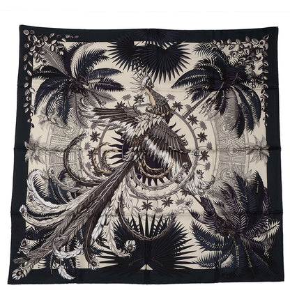Hermes Silk Mythiques Phoenix Scarf 90 Vert Anthracite Vanille Auberg 2 of 6