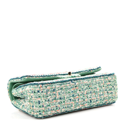 Chanel Tweed Braided Medium Flap Green Blue Multicolor 4 of 11