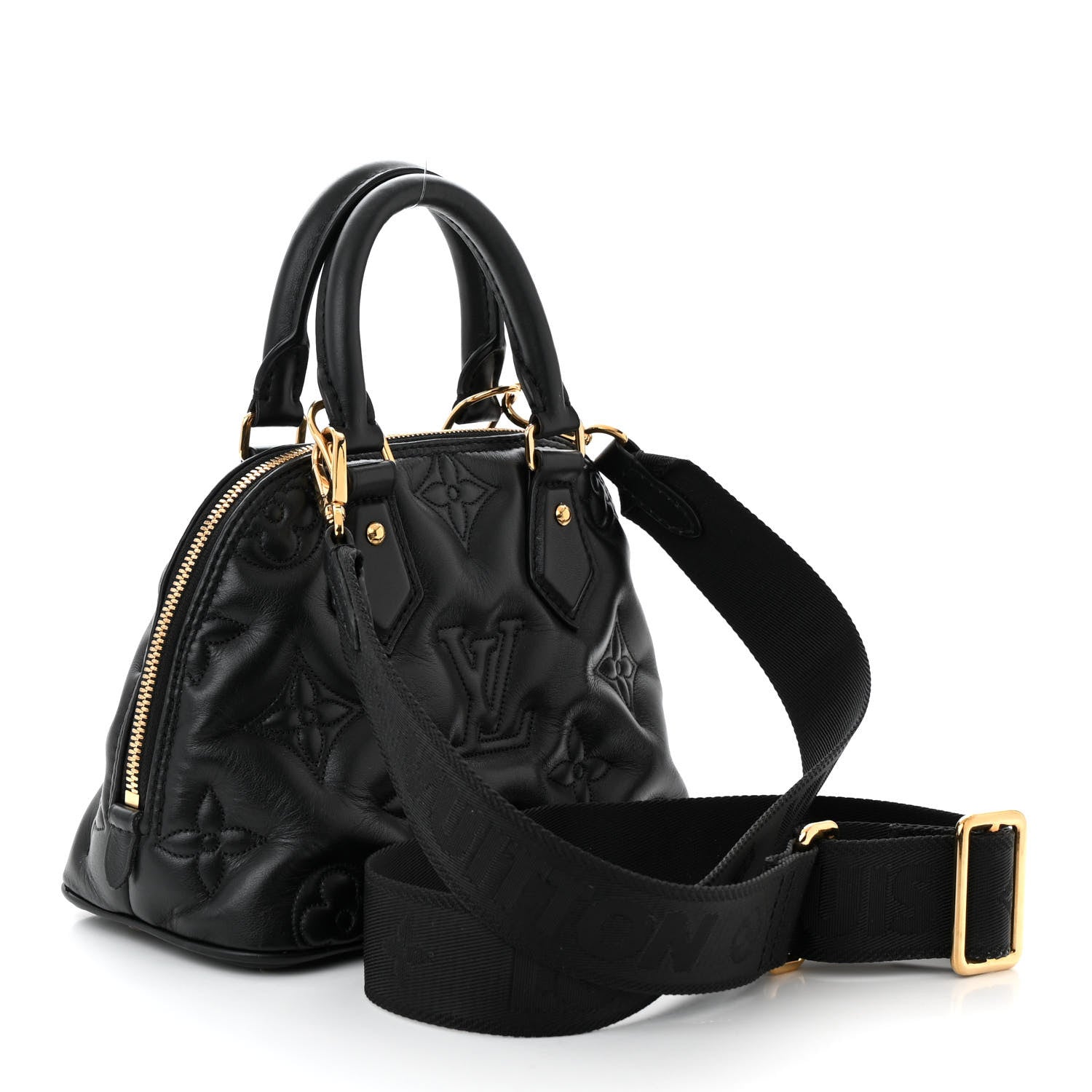 Louis Vuitton Calfskin Bubblegram Alma BB Black 2 of 10