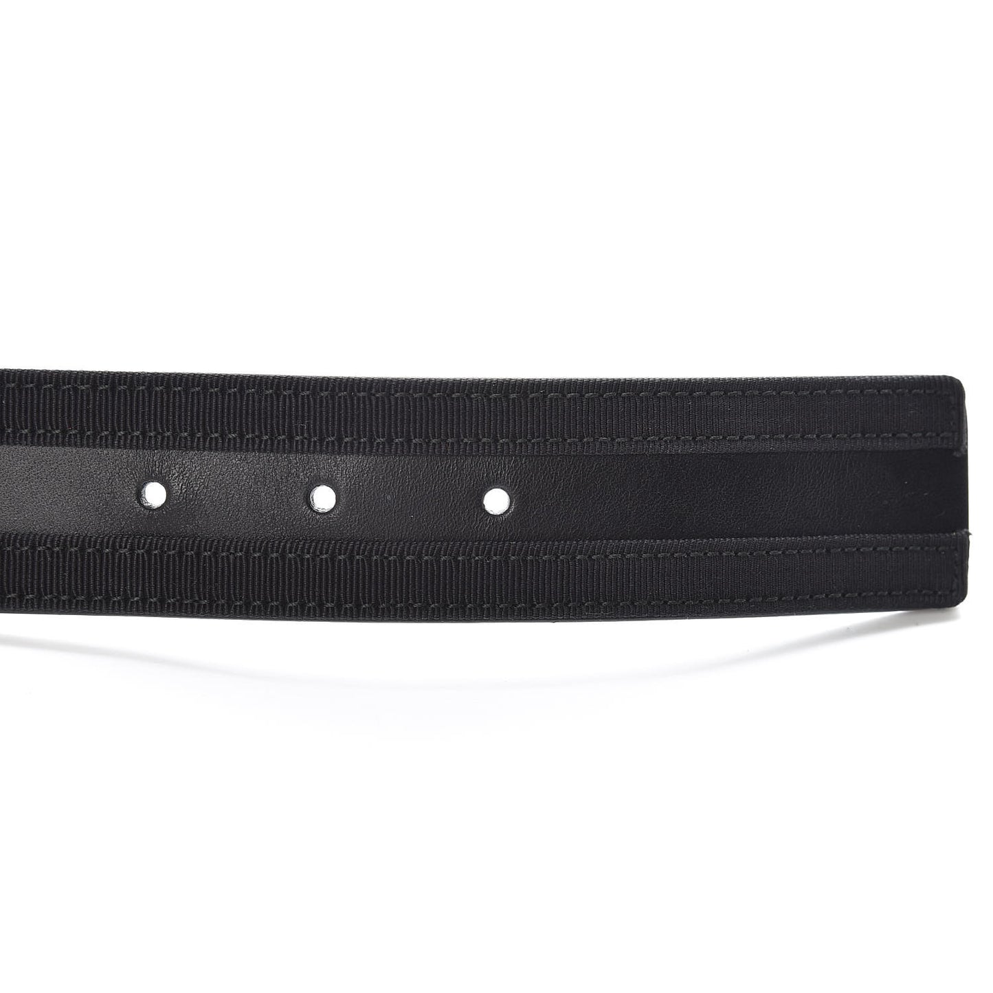 Grosgrain Calfskin Pearl CC Belt 70 28 Black