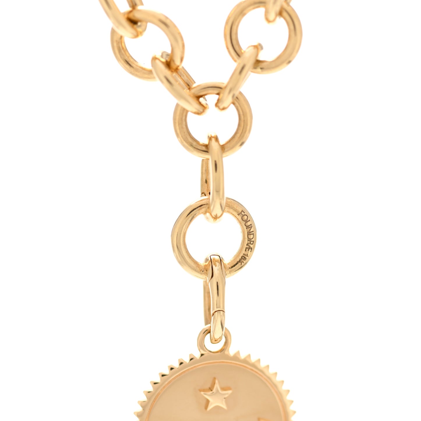 18K Yellow Gold Diamond Medium Dream Medallion Midsize Mixed Chain Necklace