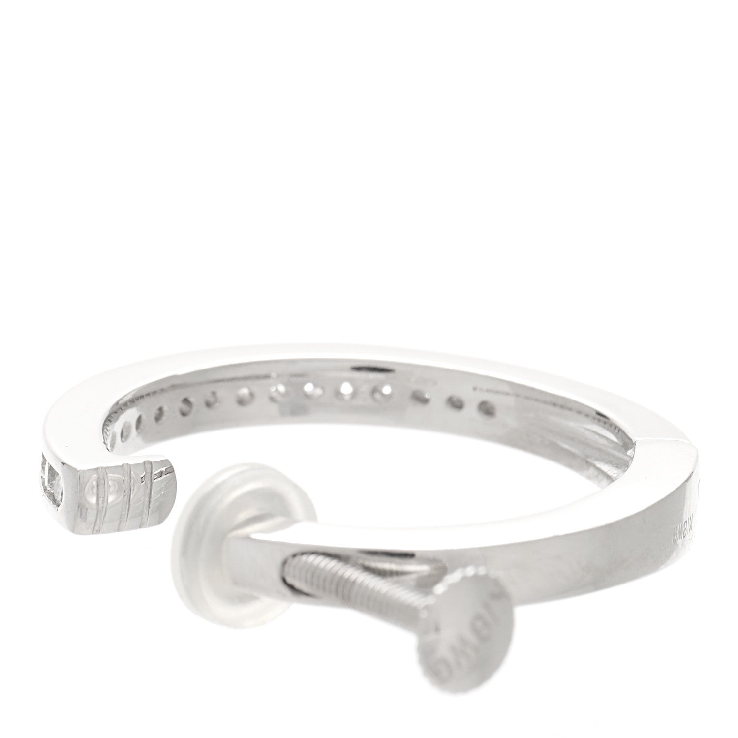 Parker & West by FASHIONPHILE 18K White Gold Diamond .40ctw Channel Set Hoop Earrings 4 of 5