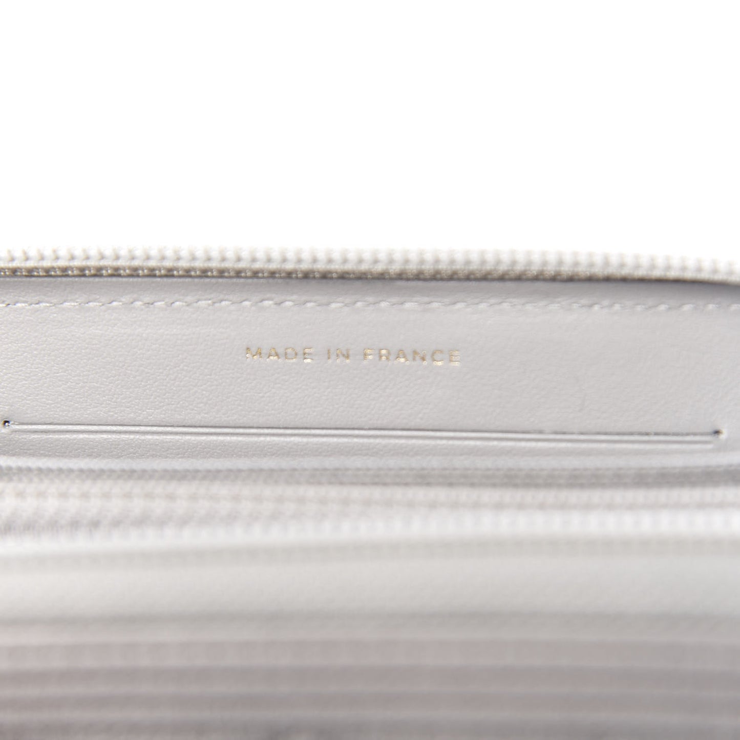 Caviar Quilted Boy Small Zip Around Wallet Grey