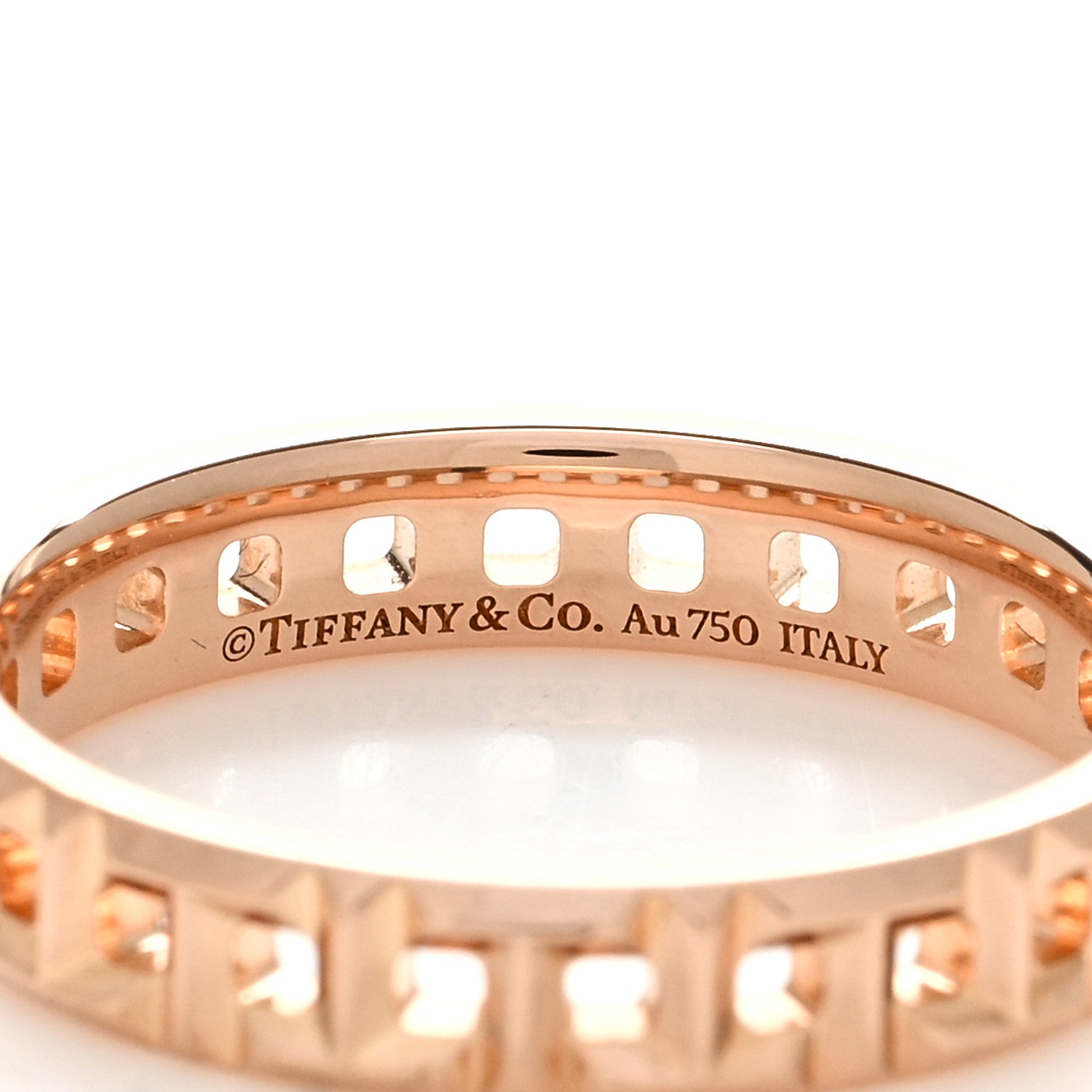 Tiffany 18K Rose Gold T True Narrow Ring 50 5.5 4 of 5