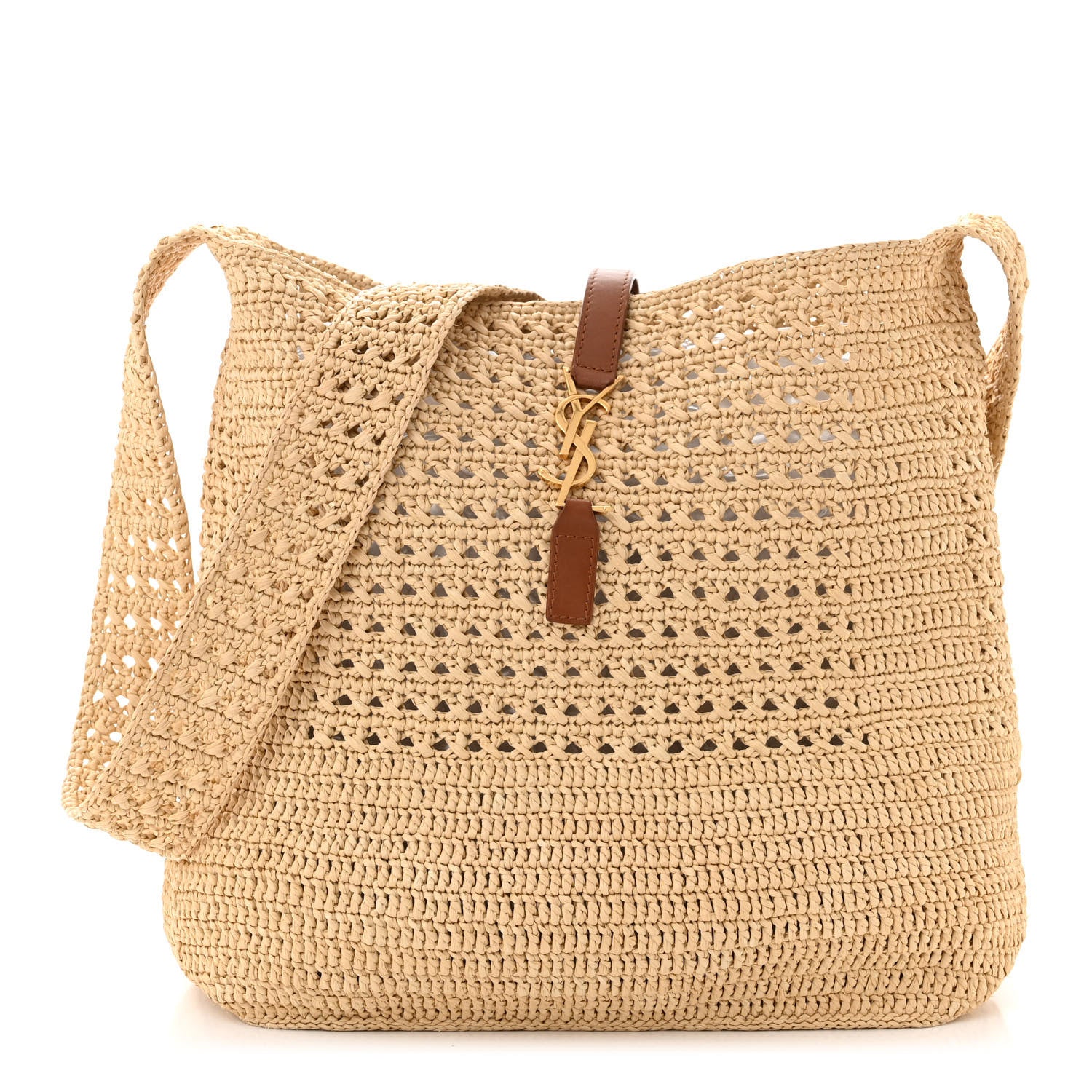 Saint Laurent Raffia Monogram Hobo Naturale 1 of 10