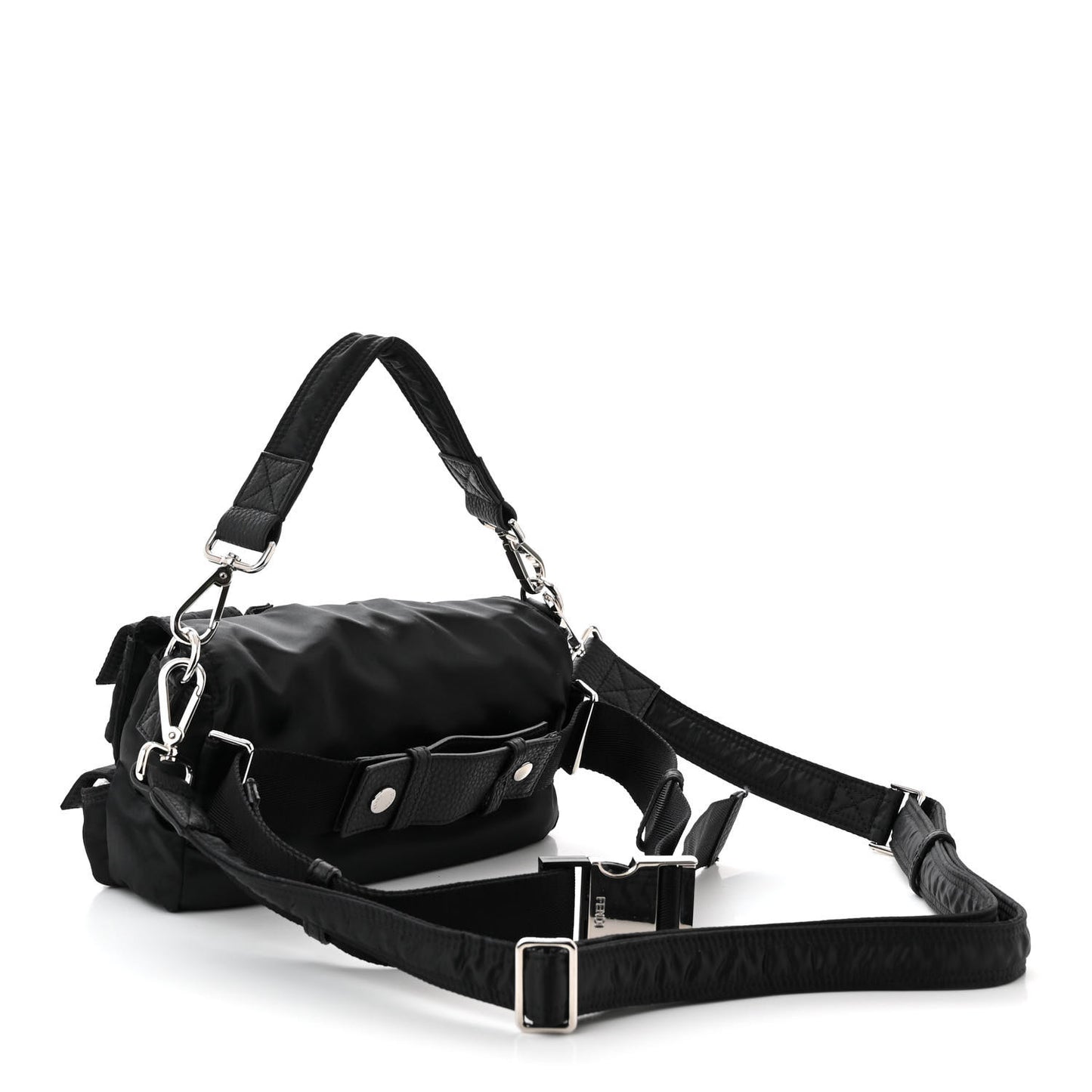 Econyl Cuoio Romano Multipocket Baguette Black