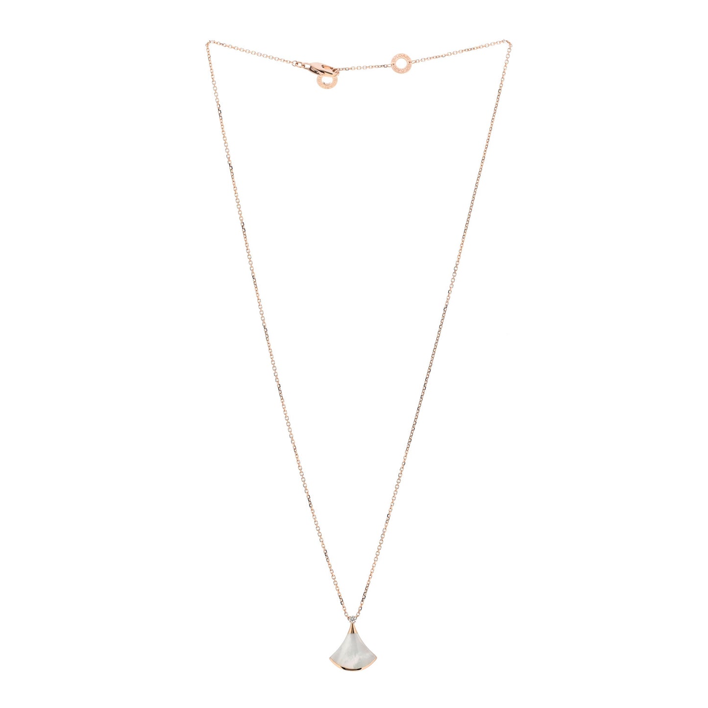 18K Rose Gold Diamond Mother of Pearl Small Divas' Dream Pendant Necklace