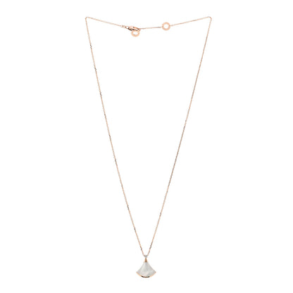 Bulgari 18K Rose Gold Diamond Mother of Pearl Small Divas' Dream Pendant Necklace 3 of 8