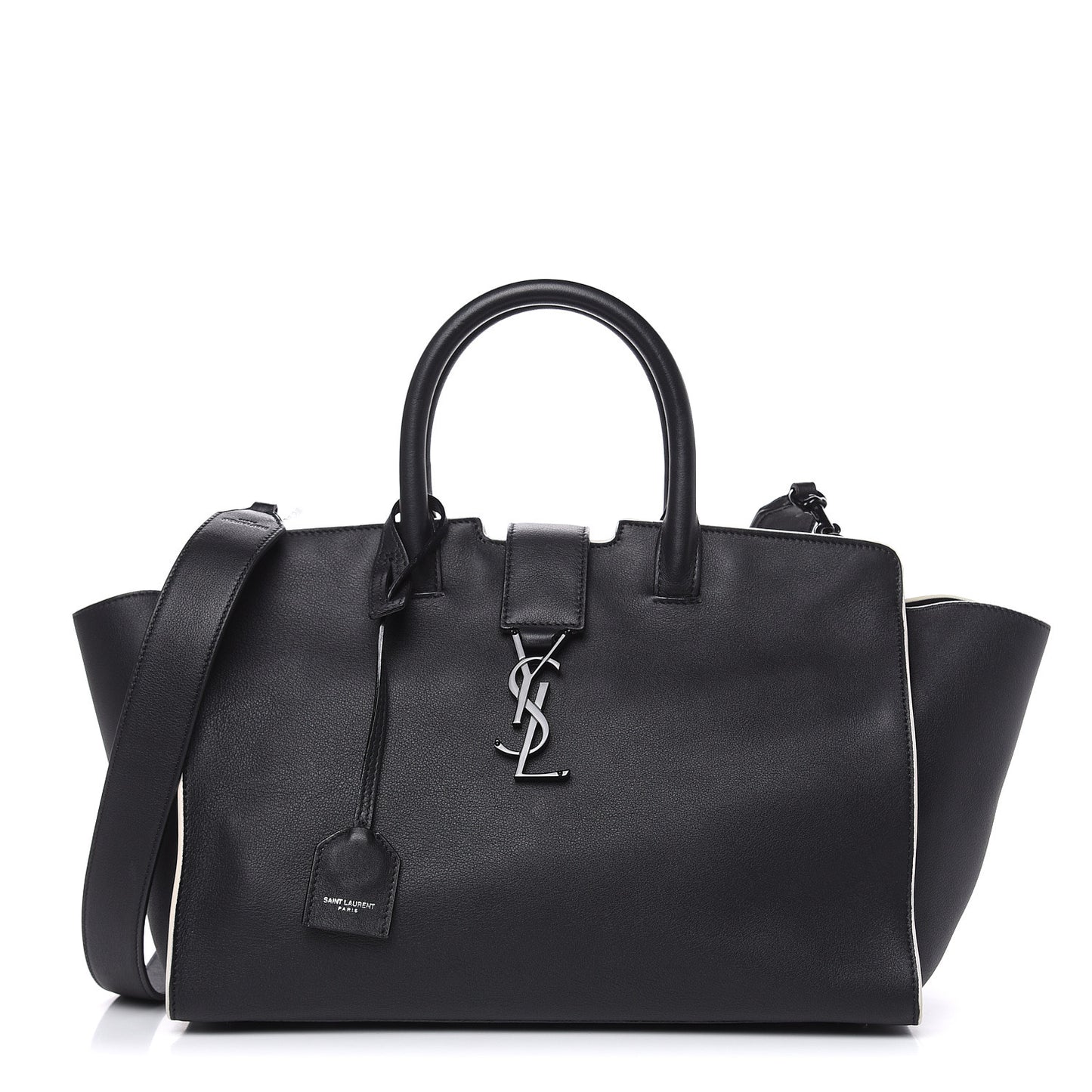 Calfskin Small Monogram Downtown Cabas Black White