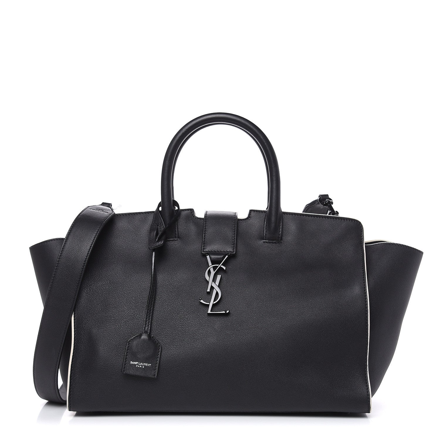 Saint Laurent Calfskin Small Monogram Downtown Cabas Black White 1 of 10