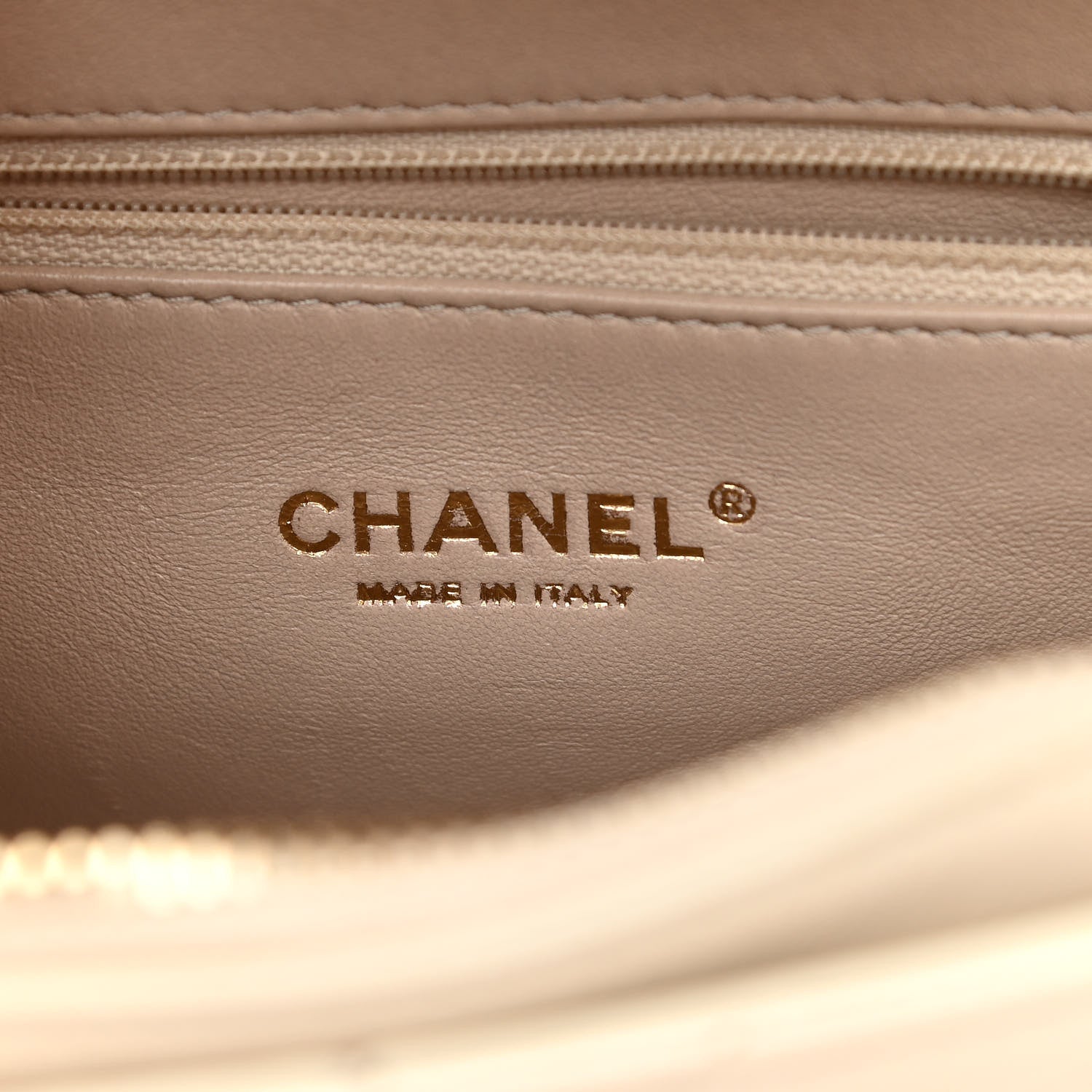 Chanel Calfskin Chevron Quilted Medal Flap Beige 5 of 12