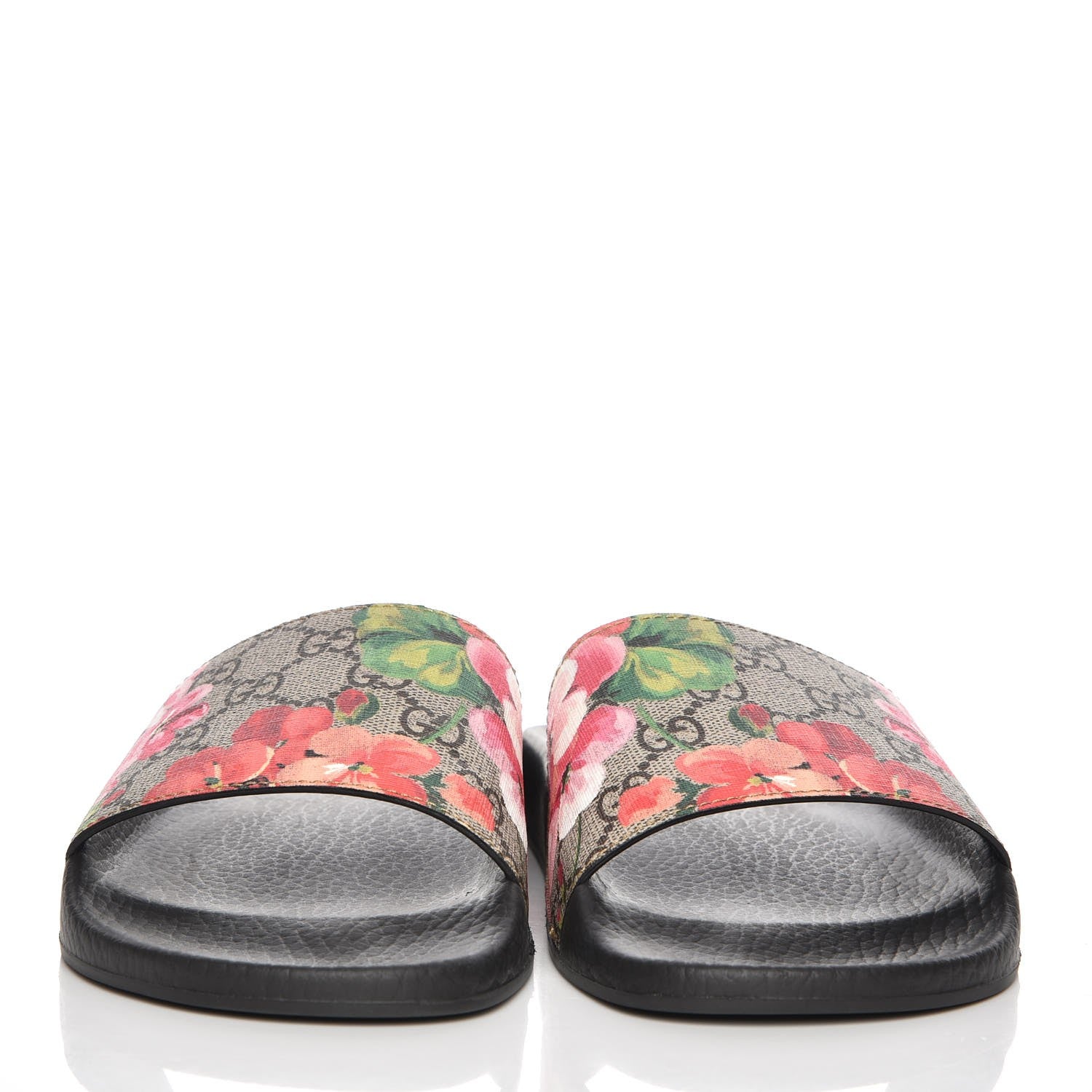 Gucci GG Supreme Monogram Blooms Slide Sandals 39 Beige Multicolor 2 of 8