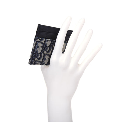 Christian Dior Grained Calfskin Oblique Card Holder Black 2 of 13
