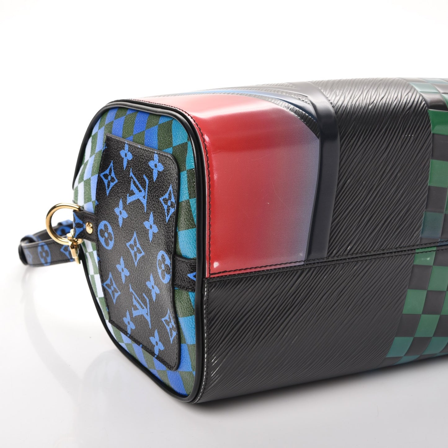Epi Colored Monogram Damier Race Speedy Bandouliere 30 Black Rouge