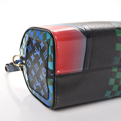 Louis Vuitton Epi Colored Monogram Damier Race Speedy Bandouliere 30 Black Rouge 9 of 11