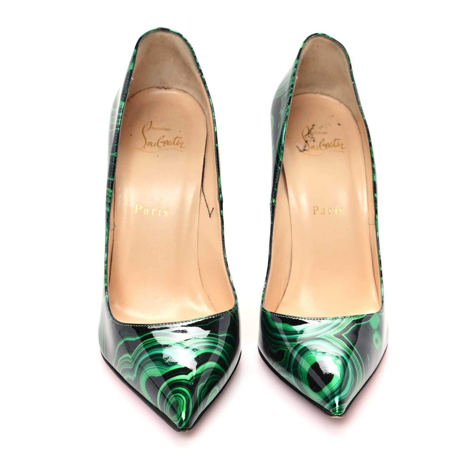 Christian Louboutin Patent Malachite So Kate Pumps 39.5 Vert 3 of 8