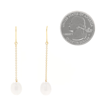 Tiffany 18K Yellow Gold Cultured Pearl Elsa Peretti Pearls By The Yard Drop Earrings 2 of 5